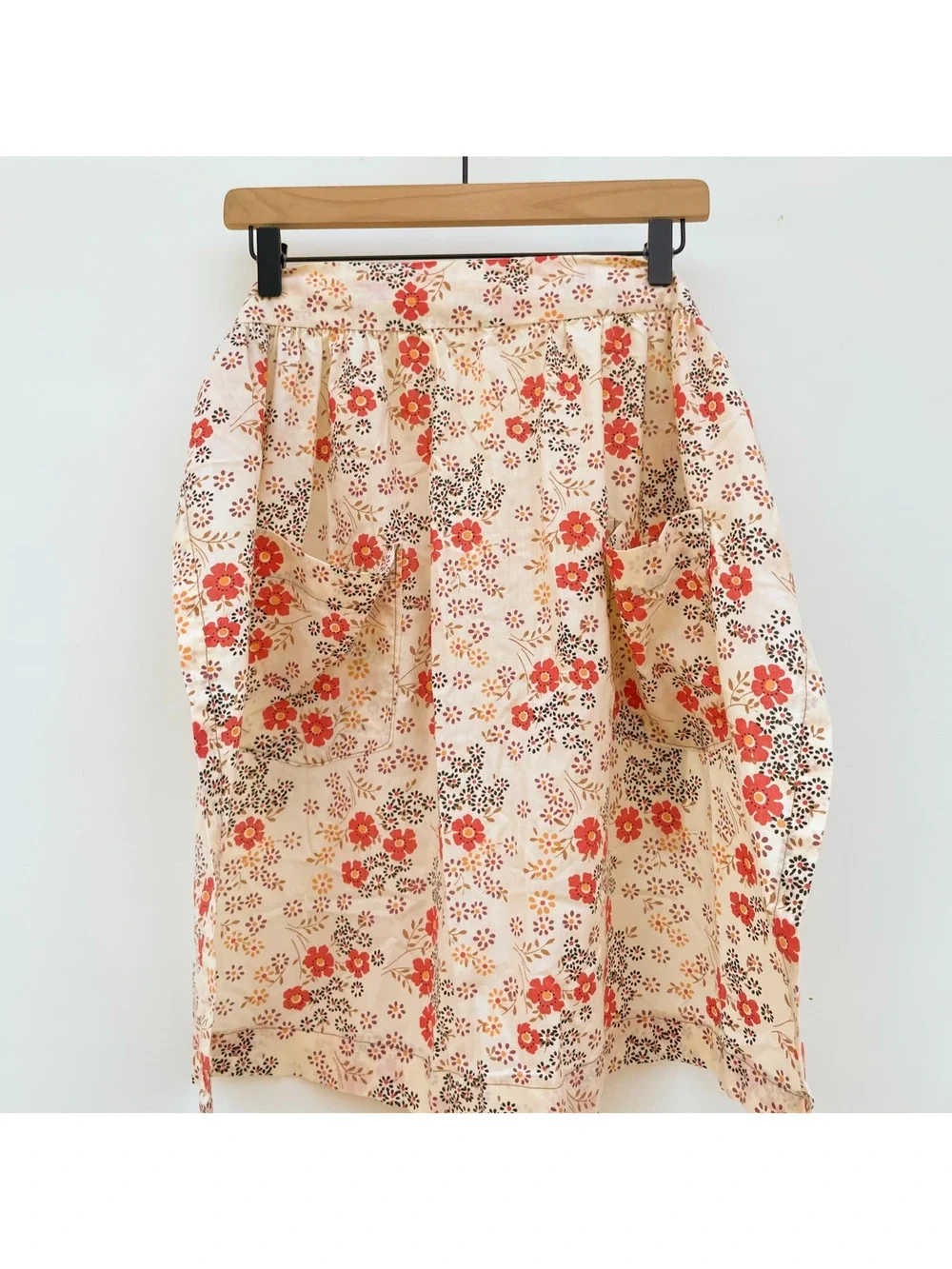 Vintage‎ Handmade Half Apron Floral Country Cottage Kitchen Retro Farmhouse